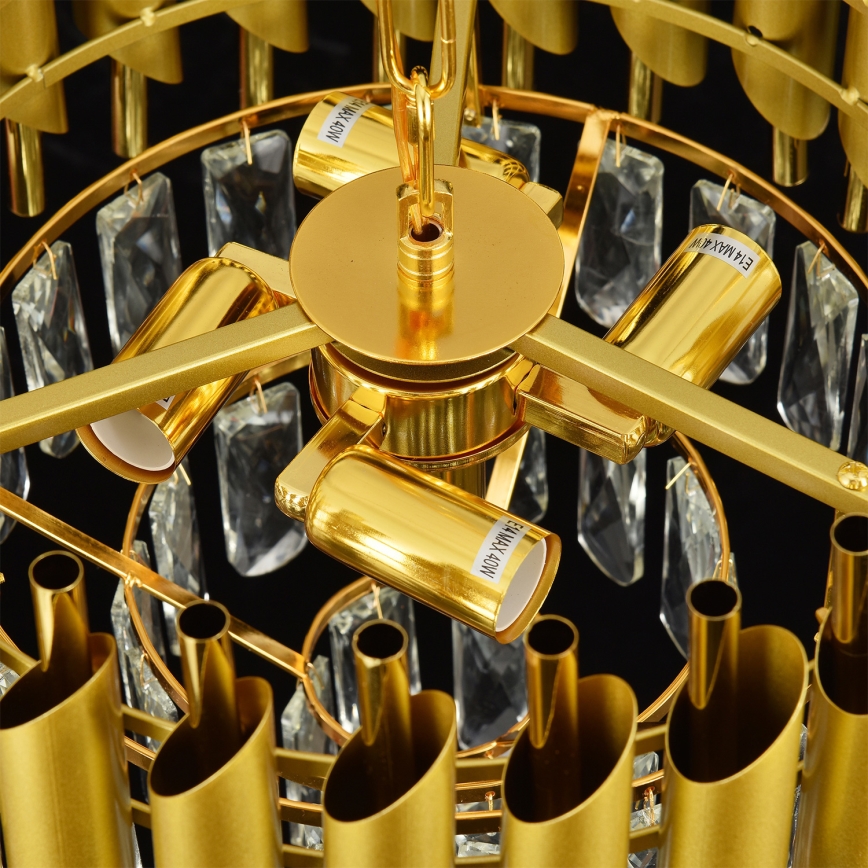 Brilagi - Kattokruunu ketjulla ECLIPSE 5xE14/10W/230V, halkaisija 38 cm, kultainen