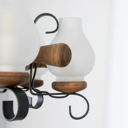 Brilagi - Kattokruunu ketjulla TIMONA, 8xE14/40W/230V, halkaisija 70 cm, pyökki