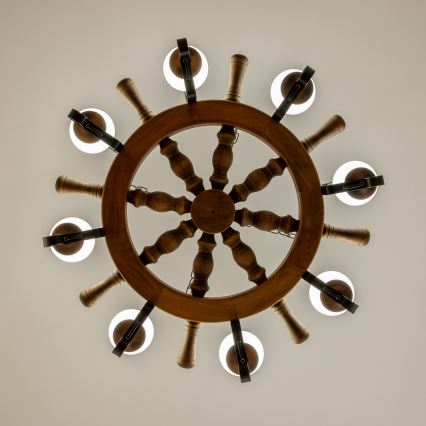 Brilagi - Kattokruunu ketjulla TIMONA, 8xE14/40W/230V, halkaisija 70 cm, pyökki