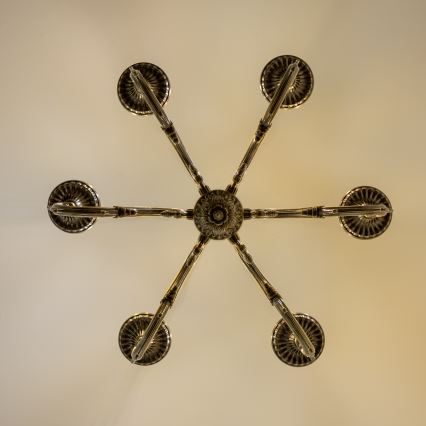 Brilagi - Kattokruunu ketjussa CLASSIC 6xE14/60W/230V messinki