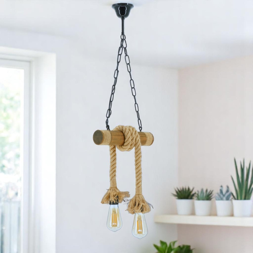 Brilagi - Kattokruunu ketjussa KOS 2xE27/60W/230V pyökki