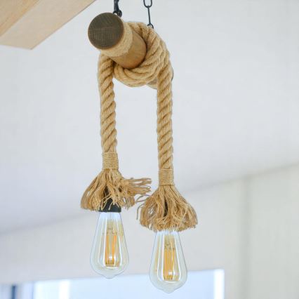 Brilagi - Kattokruunu ketjussa KOS 2xE27/60W/230V pyökki