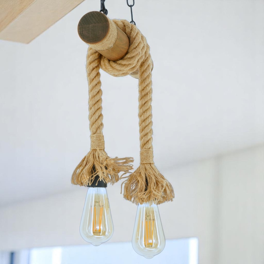 Brilagi - Kattokruunu ketjussa KOS 2xE27/60W/230V pyökki