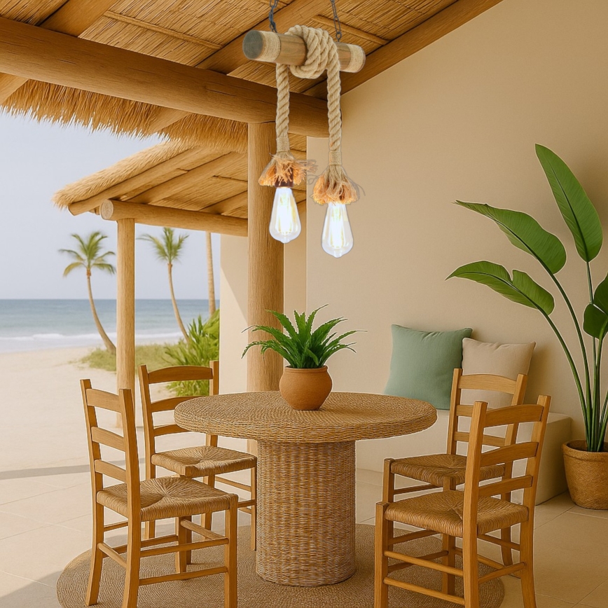 Brilagi - Kattokruunu ketjussa KOS 2xE27/60W/230V pyökki