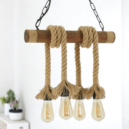 Brilagi - Kattokruunu ketjussa KOS 4xE27/60W/230V pyökki