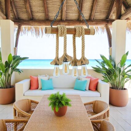 Brilagi - Kattokruunu ketjussa KOS 4xE27/60W/230V pyökki