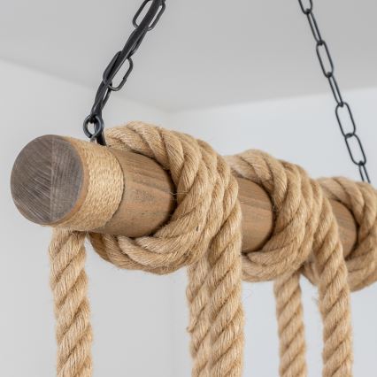 Brilagi - Kattokruunu ketjussa KOS 6xE27/60W/230V pyökki