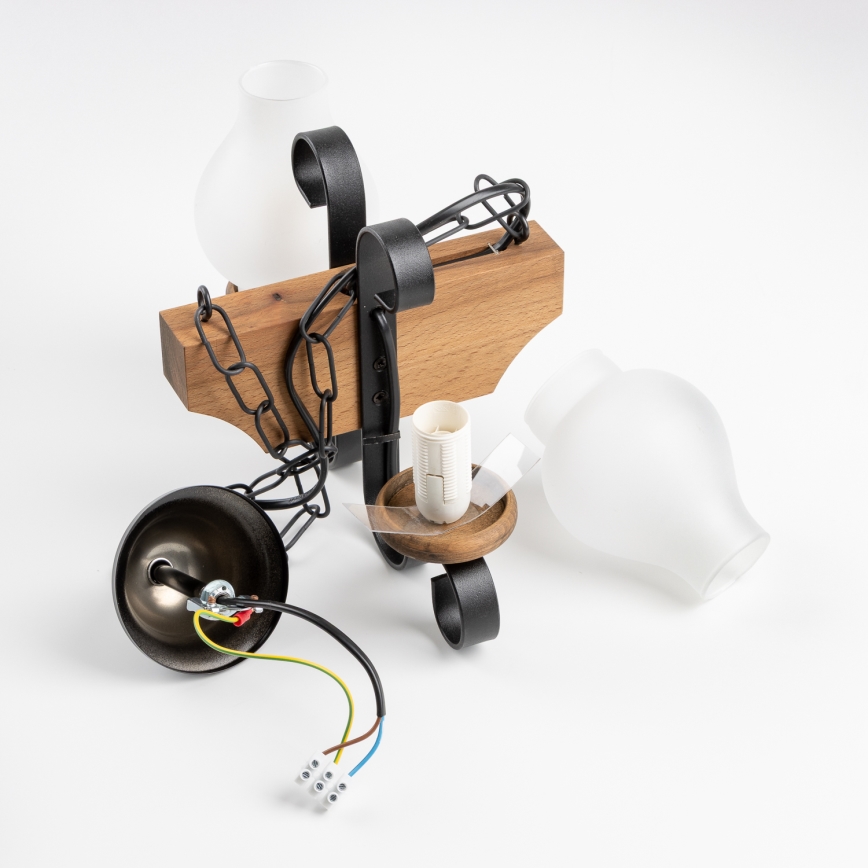 Brilagi - Kattokruunu ketjussa QUEEN 2xE14/40W/230V pyökki