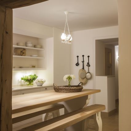 Brilagi - Kattokruunu ketjussa QUEEN 2xE14/40W/230V pyökki/kerma