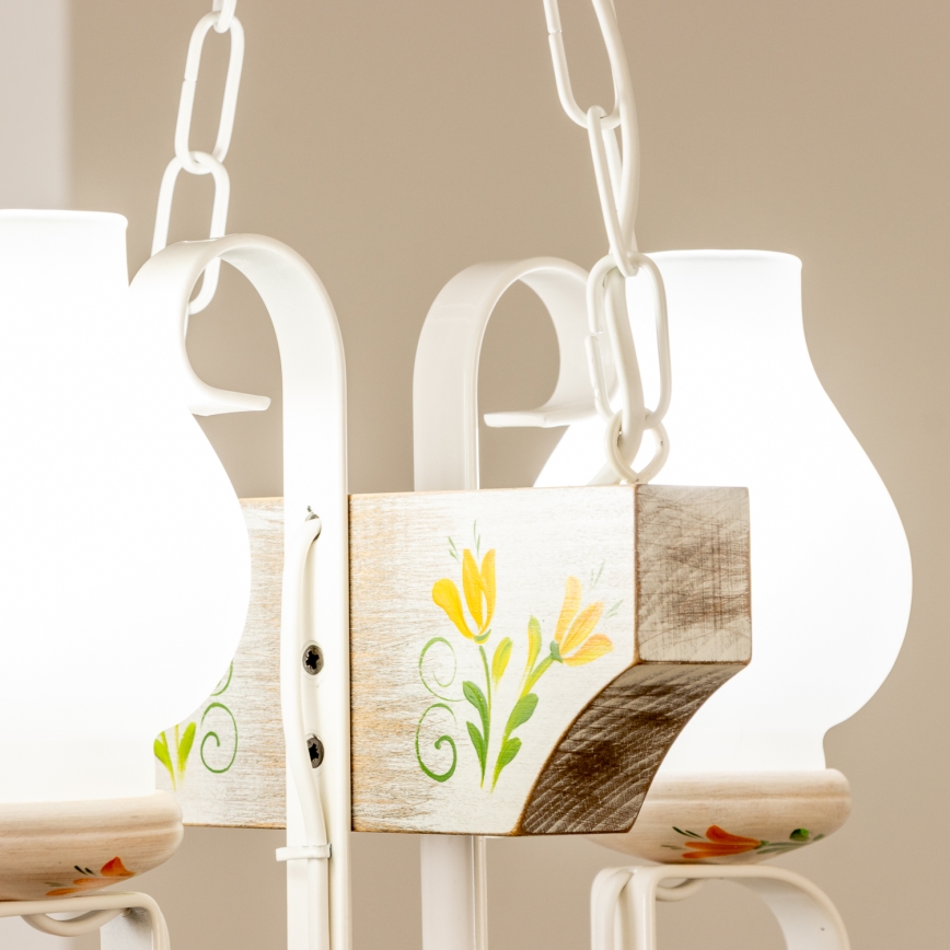 Brilagi - Kattokruunu ketjussa QUEEN 2xE14/40W/230V pyökki/kerma