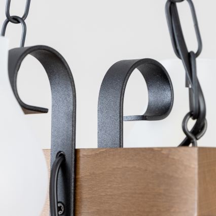 Brilagi - Kattokruunu ketjussa QUEEN 2xE14/40W/230V pyökki/saksanpähkinä