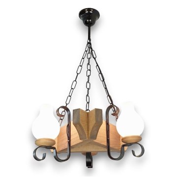 Brilagi - Kattokruunu ketjussa QUEEN 3xE14/40W/230V pyökki