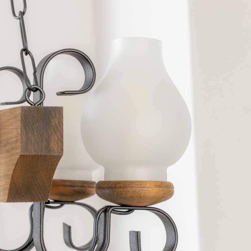 Brilagi - Kattokruunu ketjussa QUEEN 4xE14/40W/230V pyökki