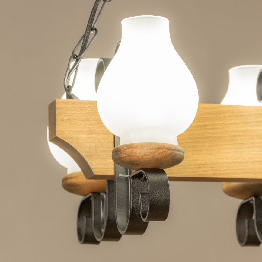 Brilagi - Kattokruunu ketjussa QUEEN 4xE14/40W/230V pyökki