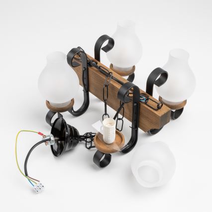 Brilagi - Kattokruunu ketjussa QUEEN 4xE14/40W/230V pyökki