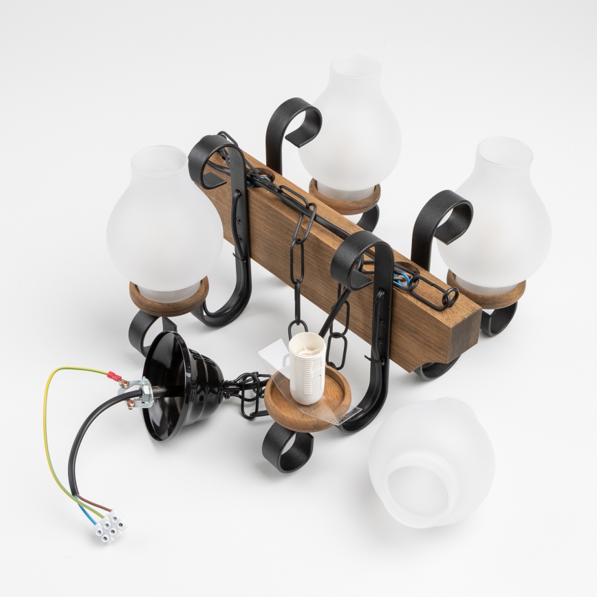 Brilagi - Kattokruunu ketjussa QUEEN 4xE14/40W/230V pyökki