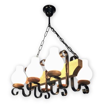 Brilagi - Kattokruunu ketjussa QUEEN 6xE14/40W/230V pyökki