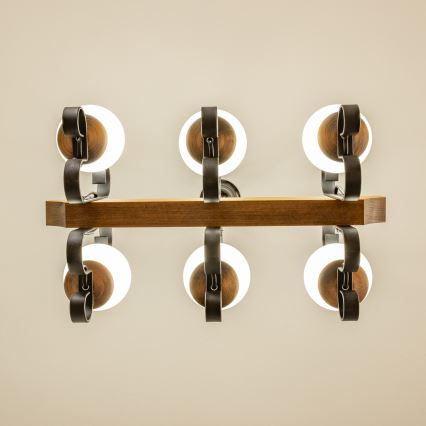 Brilagi - Kattokruunu ketjussa QUEEN 6xE14/40W/230V pyökki