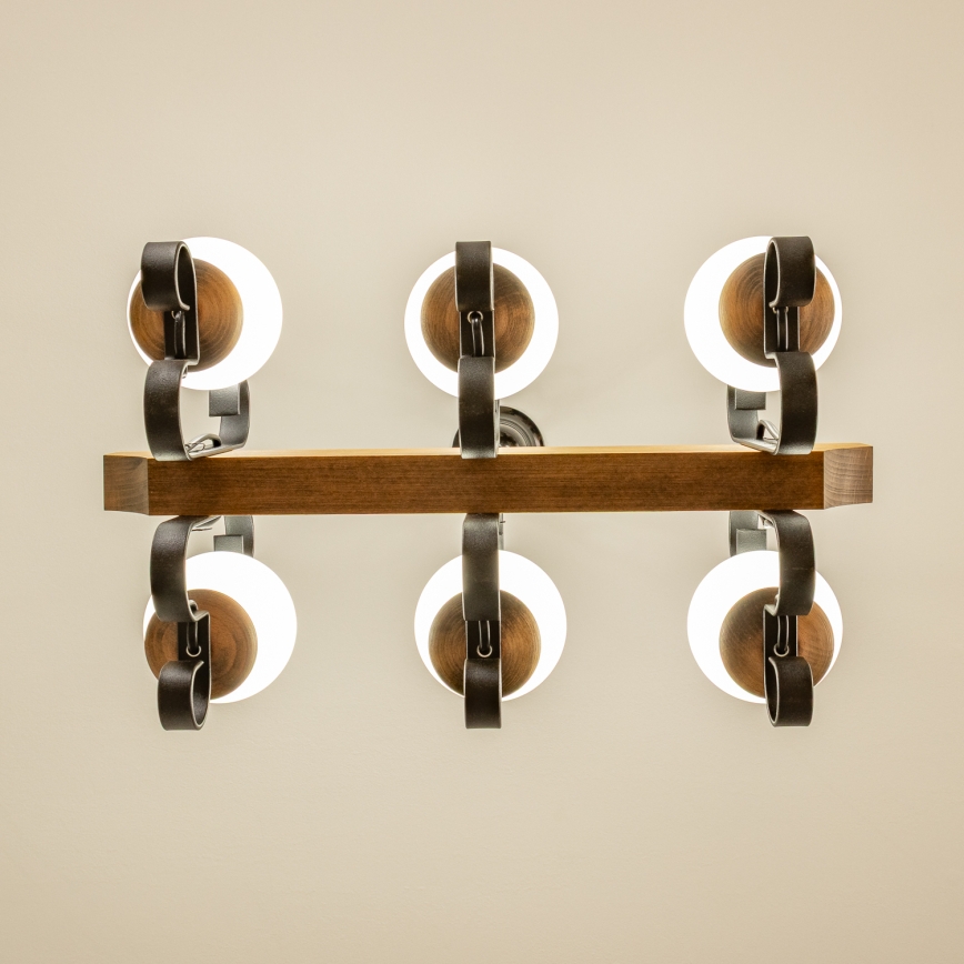 Brilagi - Kattokruunu ketjussa QUEEN 6xE14/40W/230V pyökki