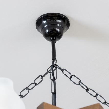 Brilagi - Kattokruunu ketjussa QUEEN 6xE14/40W/230V pyökki/saksanpähkinä