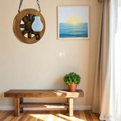 Brilagi - Kattokruunu ketjussa ROATA 2xE14/40W/230V pyökki