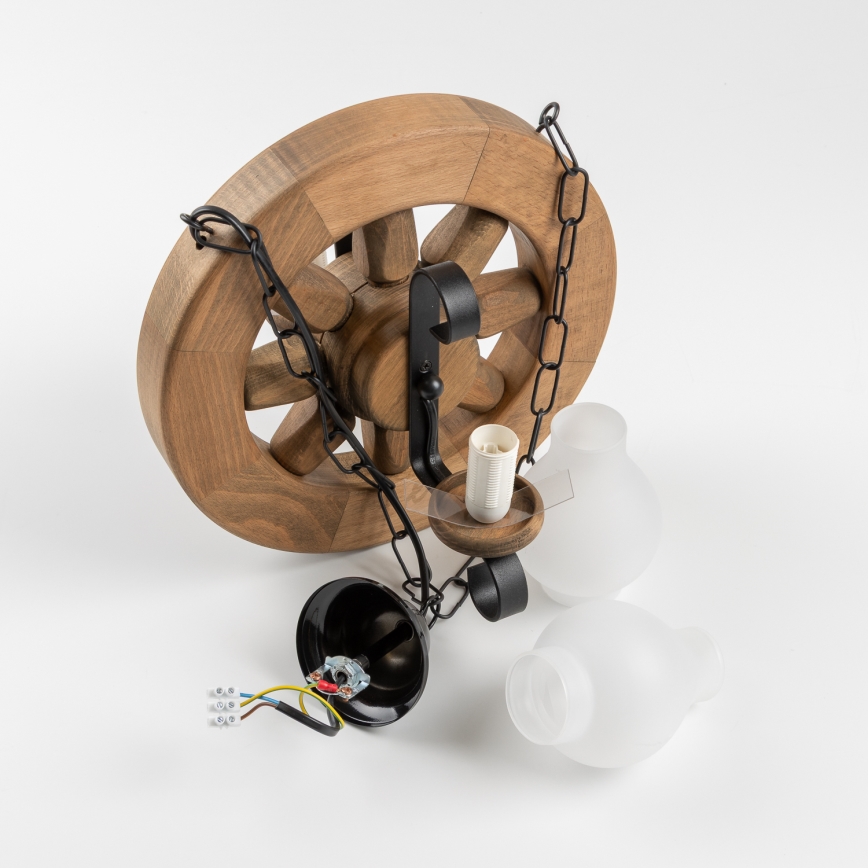 Brilagi - Kattokruunu ketjussa ROATA 2xE14/40W/230V pyökki