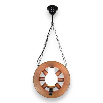 Brilagi - Kattokruunu ketjussa ROATA 2xE14/40W/230V pyökki/saksanpähkinä