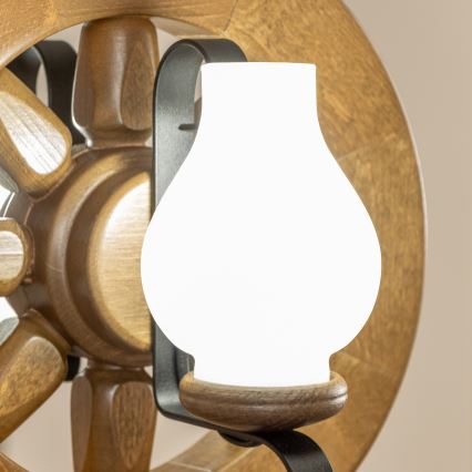 Brilagi - Kattokruunu ketjussa ROATA 2xE14/40W/230V pyökki/saksanpähkinä