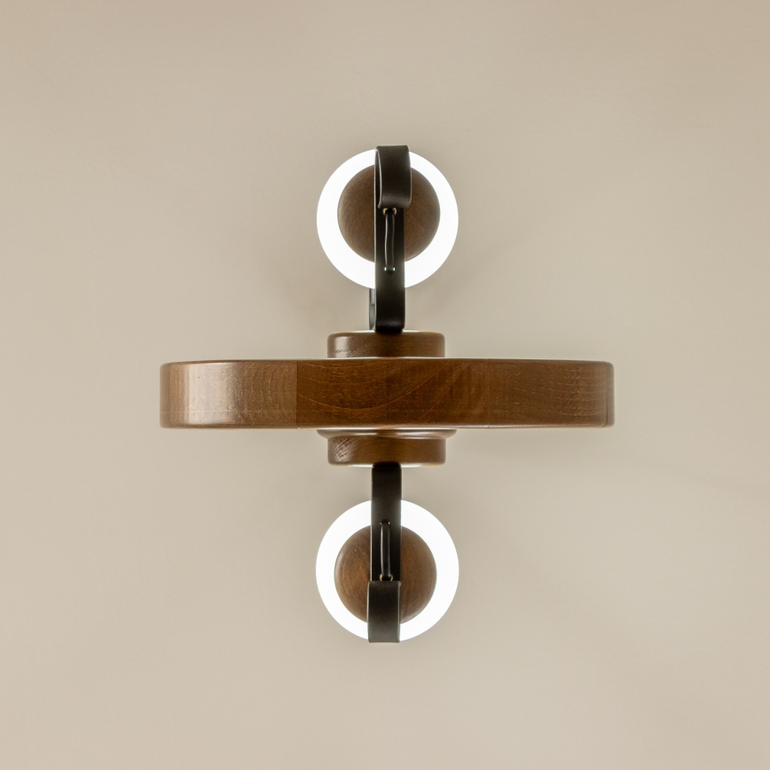 Brilagi - Kattokruunu ketjussa ROATA 2xE14/40W/230V pyökki/saksanpähkinä