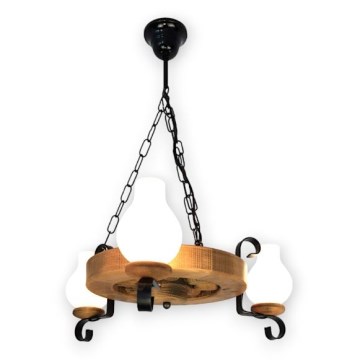 Brilagi - Kattokruunu ketjussa ROATA 3xE14/40W/230V pyökki