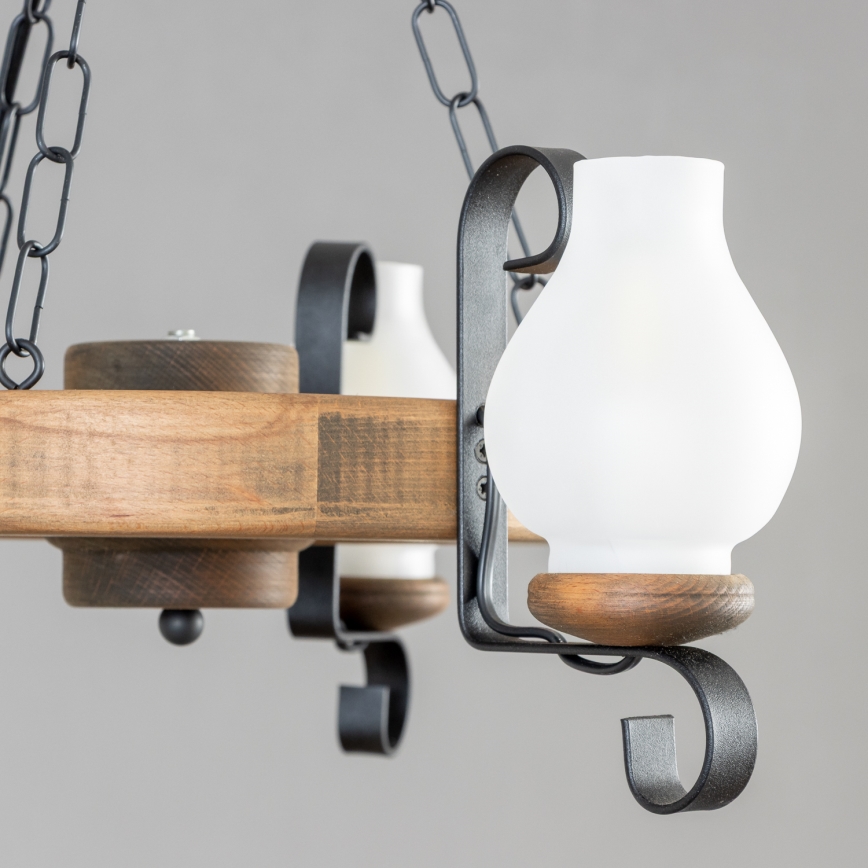 Brilagi - Kattokruunu ketjussa ROATA 3xE14/40W/230V pyökki