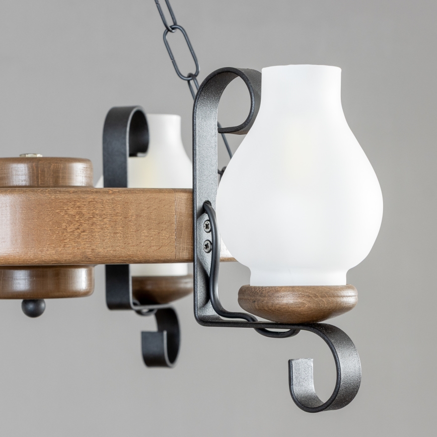 Brilagi - Kattokruunu ketjussa ROATA 3xE14/40W/230V pyökki/saksanpähkinä