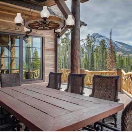 Brilagi - Kattokruunu ketjussa ROATA 5xE14/40W/230V pyökki/saksanpähkinä