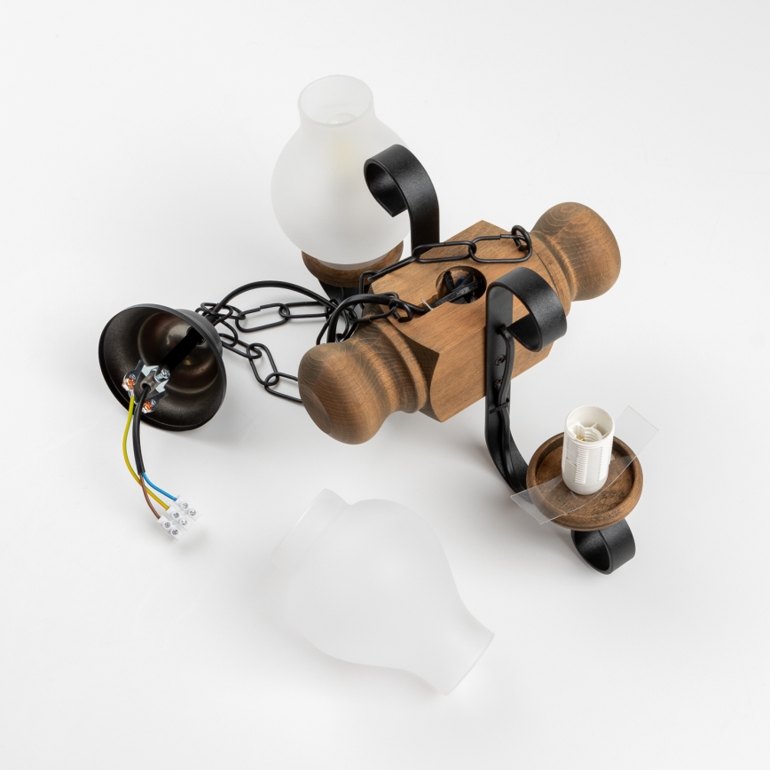 Brilagi - Kattokruunu ketjussa RUSTIC 2xE14/40W/230V pyökki