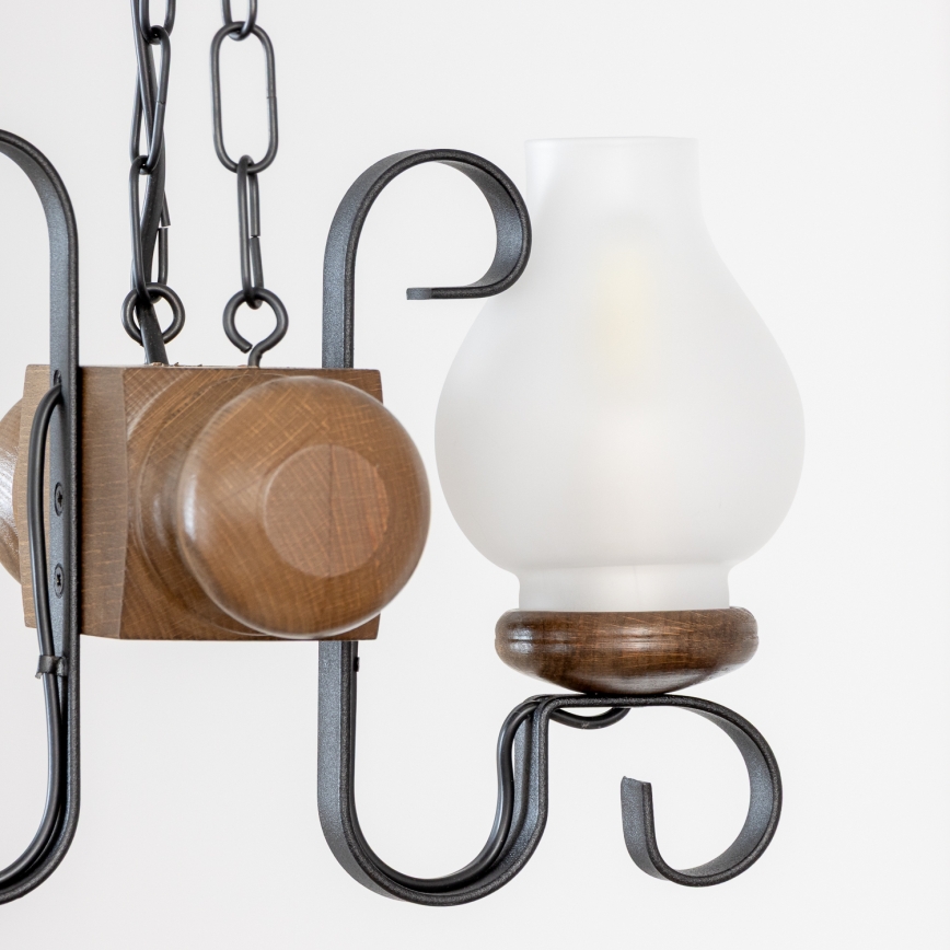 Brilagi - Kattokruunu ketjussa RUSTIC 2xE14/40W/230V pyökki/saksanpähkinä