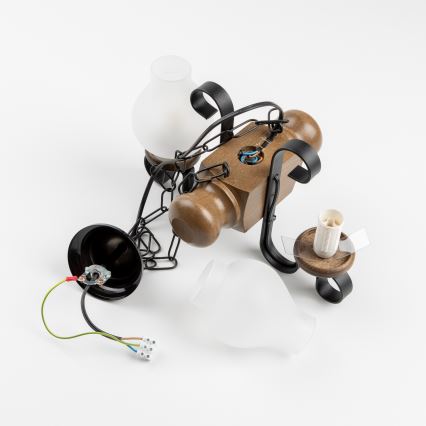 Brilagi - Kattokruunu ketjussa RUSTIC 2xE14/40W/230V pyökki/saksanpähkinä