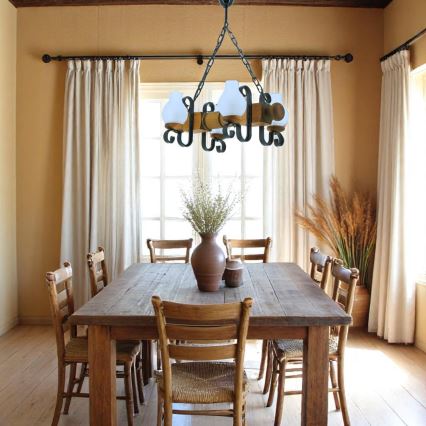 Brilagi - Kattokruunu ketjussa RUSTIC 4xE14/40W/230V pyökki