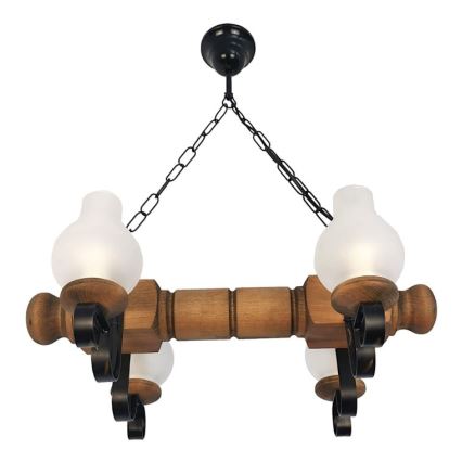 Brilagi - Kattokruunu ketjussa RUSTIC 4xE14/40W/230V pyökki