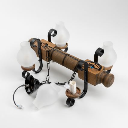 Brilagi - Kattokruunu ketjussa RUSTIC 4xE14/40W/230V pyökki