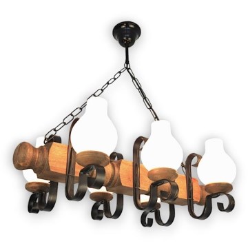 Brilagi - Kattokruunu ketjussa RUSTIC 6xE14/40W/230V pyökki