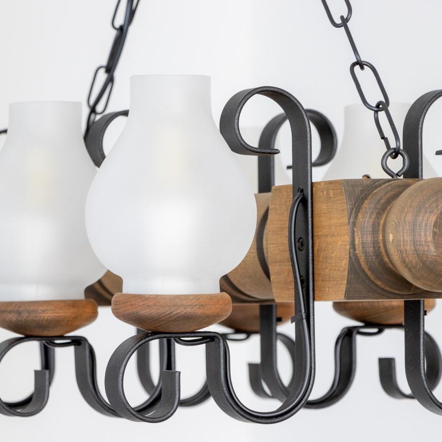 Brilagi - Kattokruunu ketjussa RUSTIC 6xE14/40W/230V pyökki