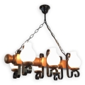 Brilagi - Kattokruunu ketjussa RUSTIC 6xE14/40W/230V pyökki/saksanpähkinä