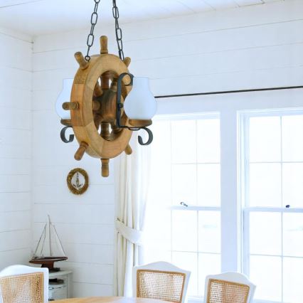 Brilagi - Kattokruunu ketjussa TIMONA 2xE14/40W/230V pyökki