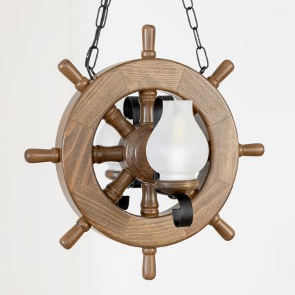 Brilagi - Kattokruunu ketjussa TIMONA 2xE14/40W/230V pyökki/saksanpähkinä