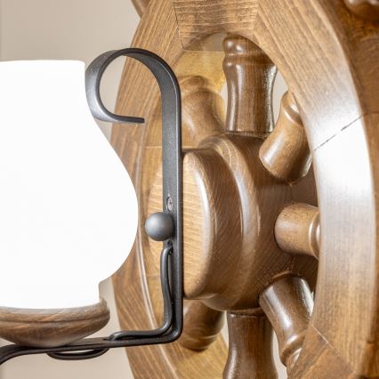 Brilagi - Kattokruunu ketjussa TIMONA 2xE14/40W/230V pyökki/saksanpähkinä