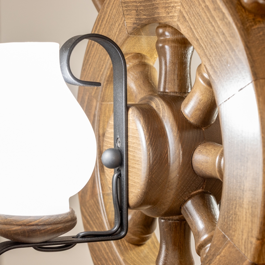 Brilagi - Kattokruunu ketjussa TIMONA 2xE14/40W/230V pyökki/saksanpähkinä