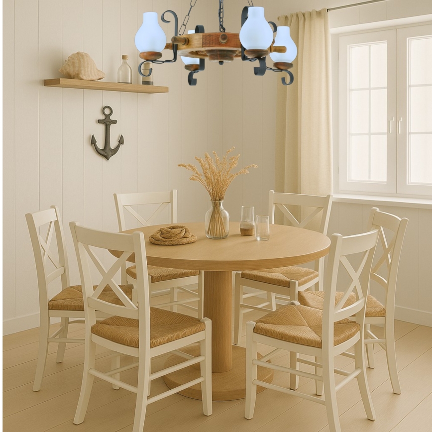 Brilagi - Kattokruunu ketjussa TIMONA 4xE14/40W/230V pyökki