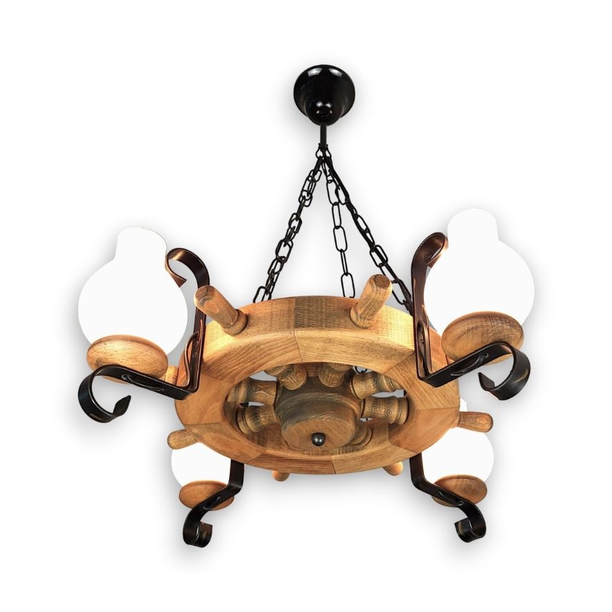 Brilagi - Kattokruunu ketjussa TIMONA 4xE14/40W/230V pyökki