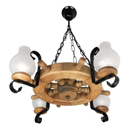 Brilagi - Kattokruunu ketjussa TIMONA 4xE14/40W/230V pyökki