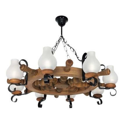 Brilagi - Kattokruunu ketjussa TIMONA 8xE14/40W/230V pyökki